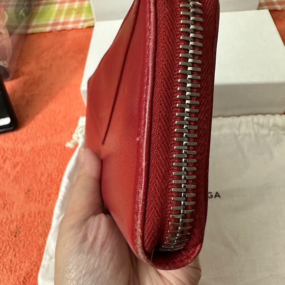 Balenciaga Red Long Zipped Wallet Soft Leather - Picture 5 of 16